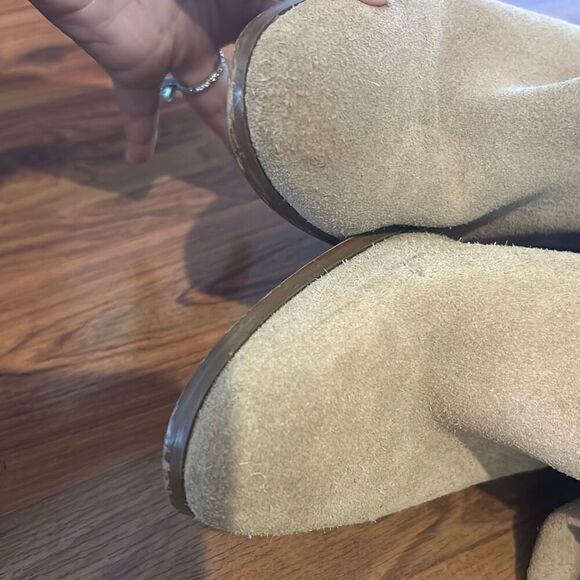 Lauren Ralph Lauren sure Tan beige heeled Brown  Leather boots size 8 - Picture 8 of 8